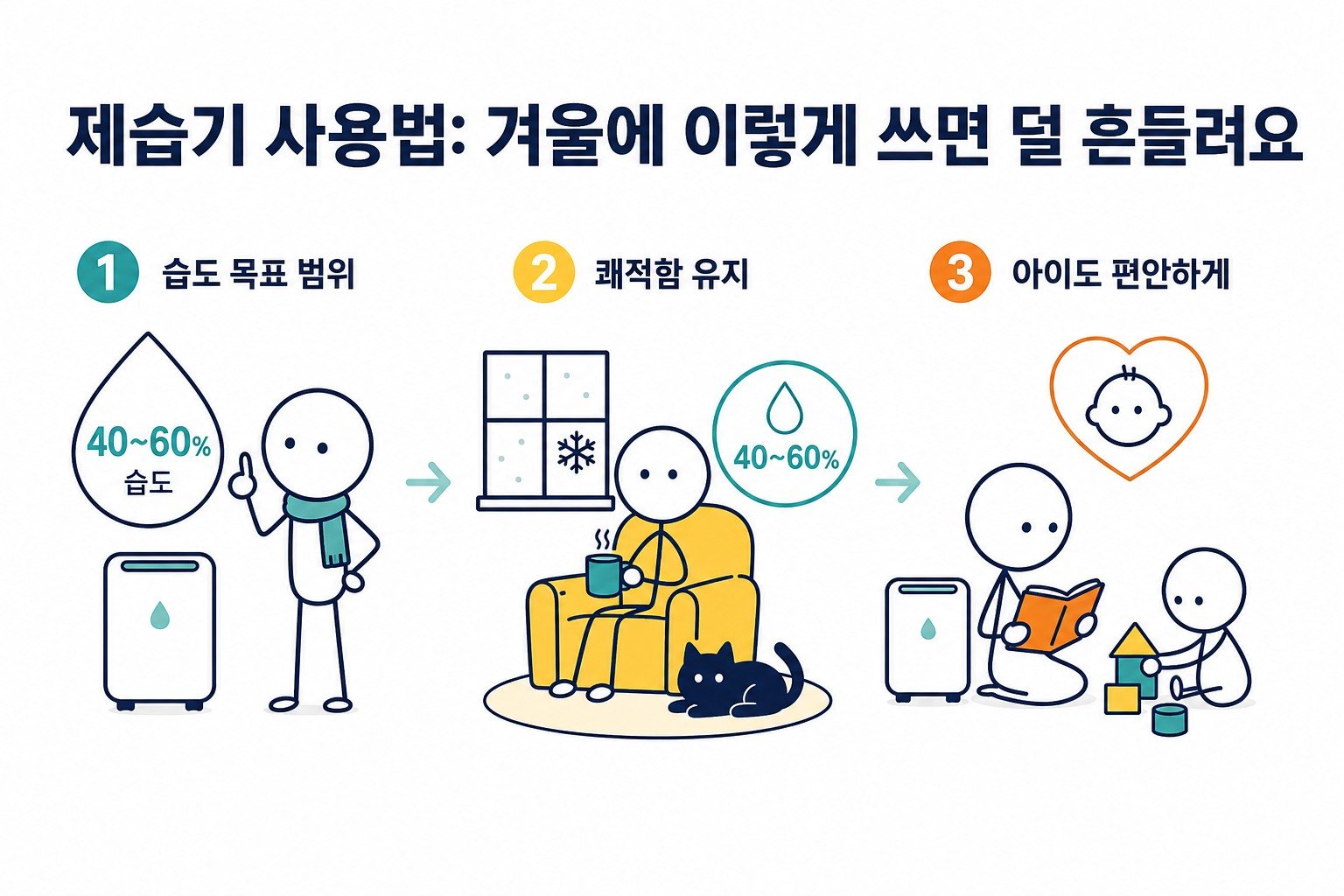 제습기 사용법: 겨울에 이렇게 쓰면 덜 흔들려요