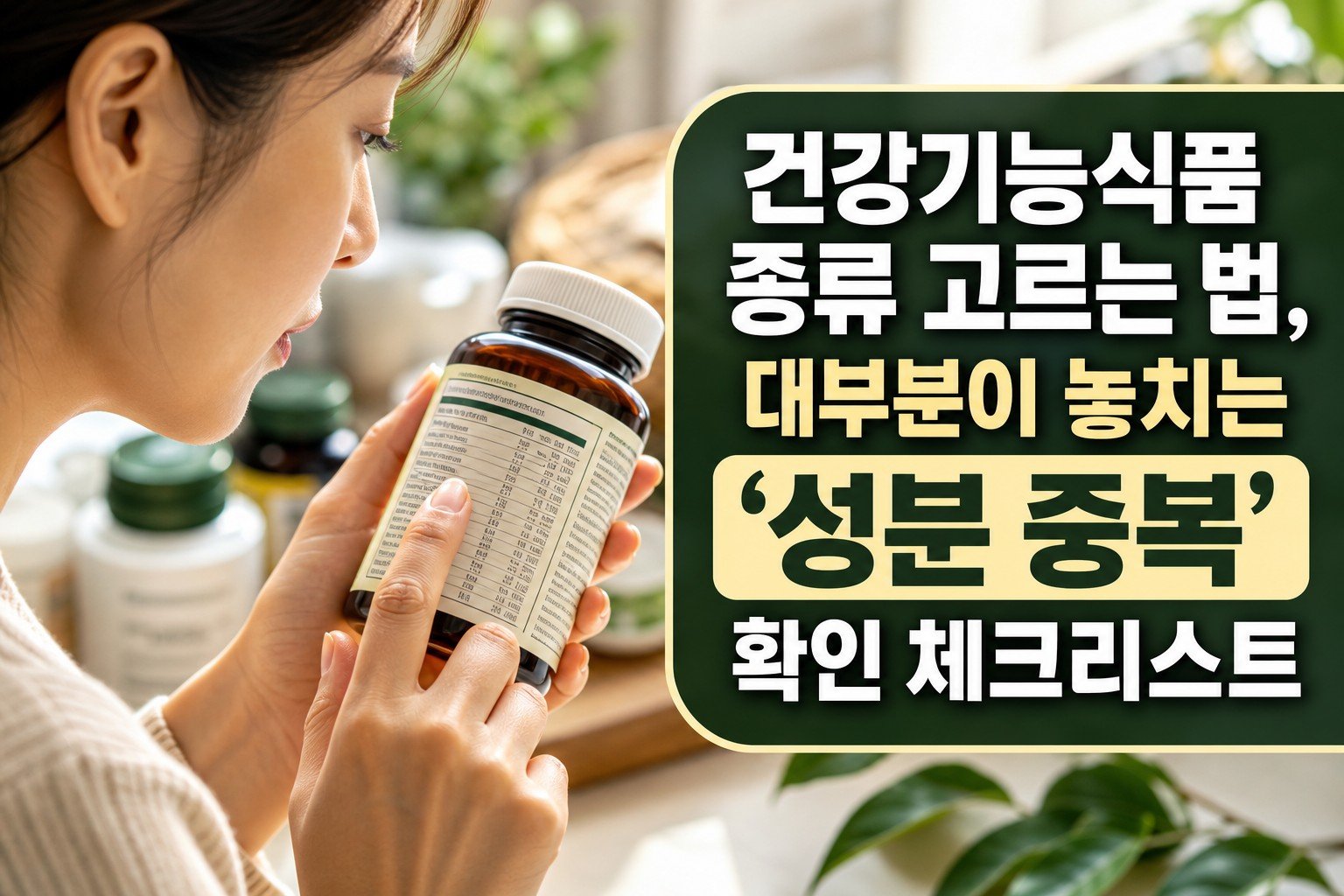 건강기능식품 종류 고르는 법, 대부분이 놓치는 ‘성분 중복’ 확인 체크리스트