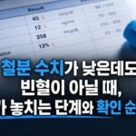 철분 수치가 낮은데도 빈혈이 아닐 때, 검사가 놓치는 단계와 확인 순서 4가지