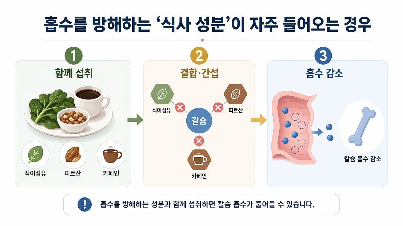 흡수를 방해하는 ‘식사 성분’이 자주 들어오는 경우