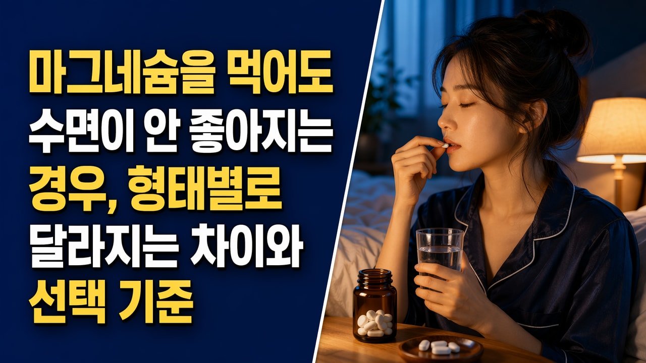 마그네슘을 먹어도 수면이 안 좋아지는 경우, 형태별로 달라지는 차이와 선택 기준