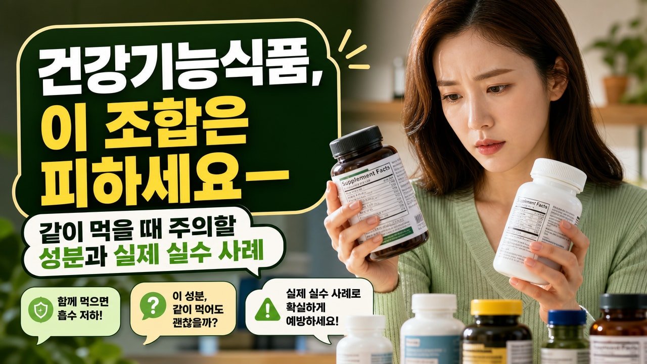 건강기능식품, 이 조합은 피하세요—같이 먹을 때 주의할 성분과 실제 실수 사례