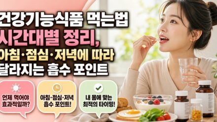 건강기능식품 먹는법 시간대별 정리, 아침·점심·저녁에 따라 달라지는 흡수 포인트