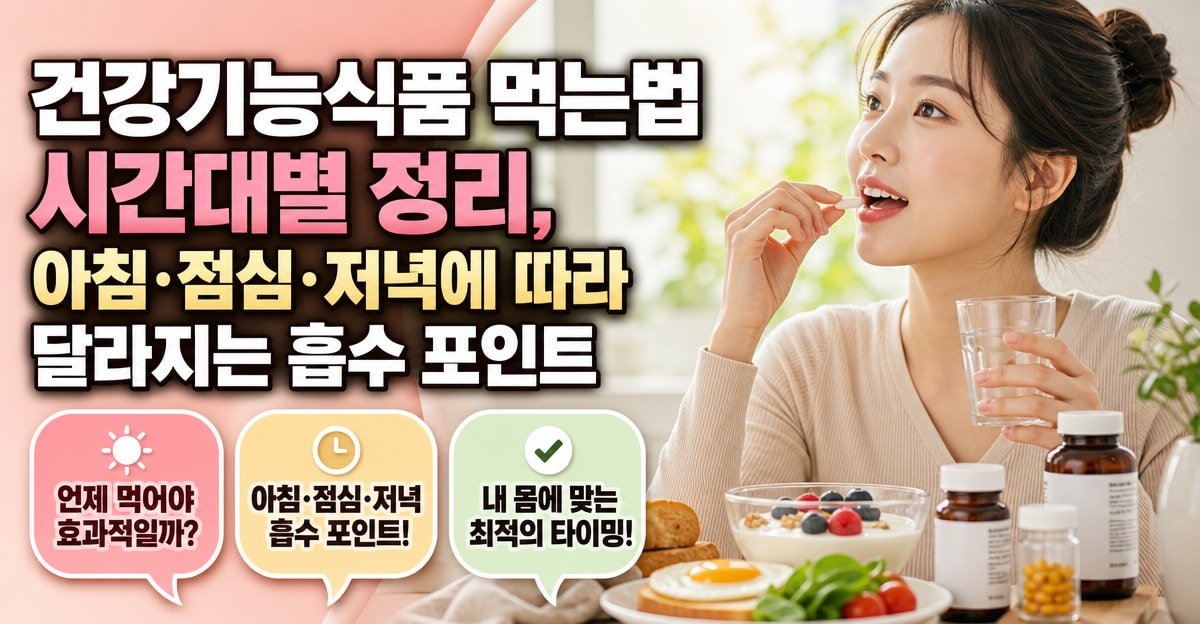 건강기능식품 먹는법 시간대별 정리, 아침·점심·저녁에 따라 달라지는 흡수 포인트