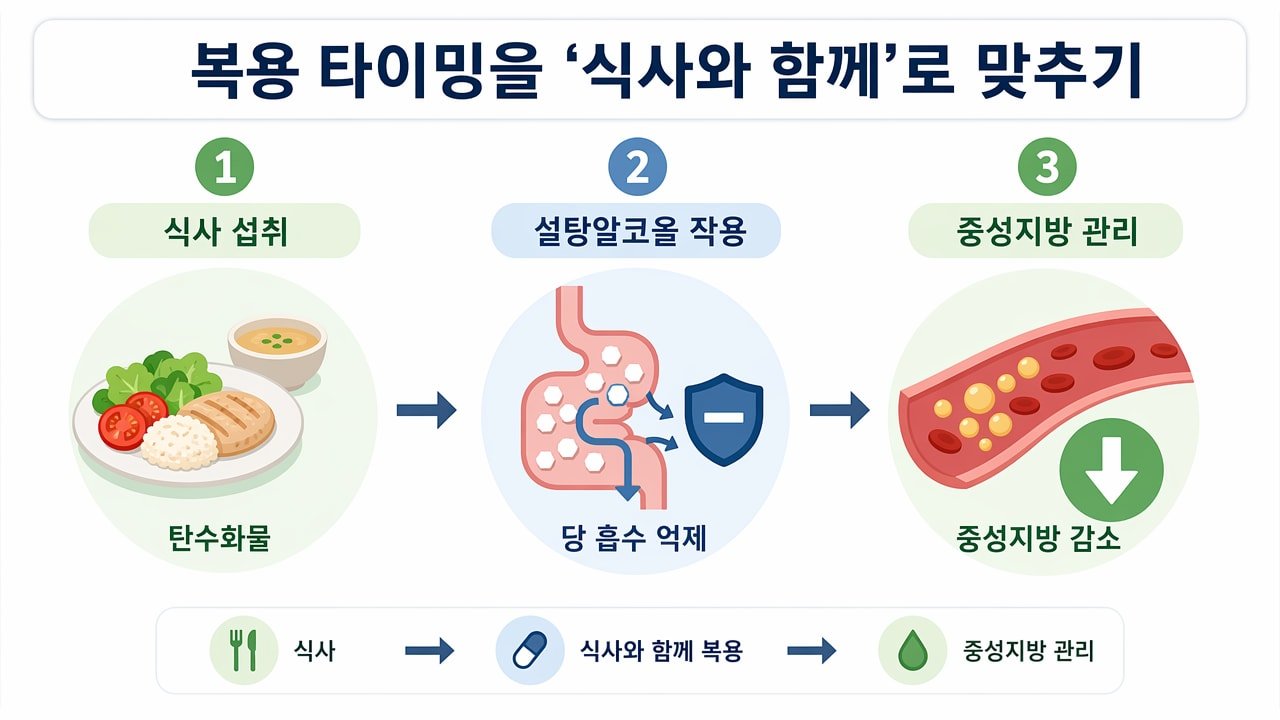 복용 타이밍을 ‘식사와 함께’로 맞추기