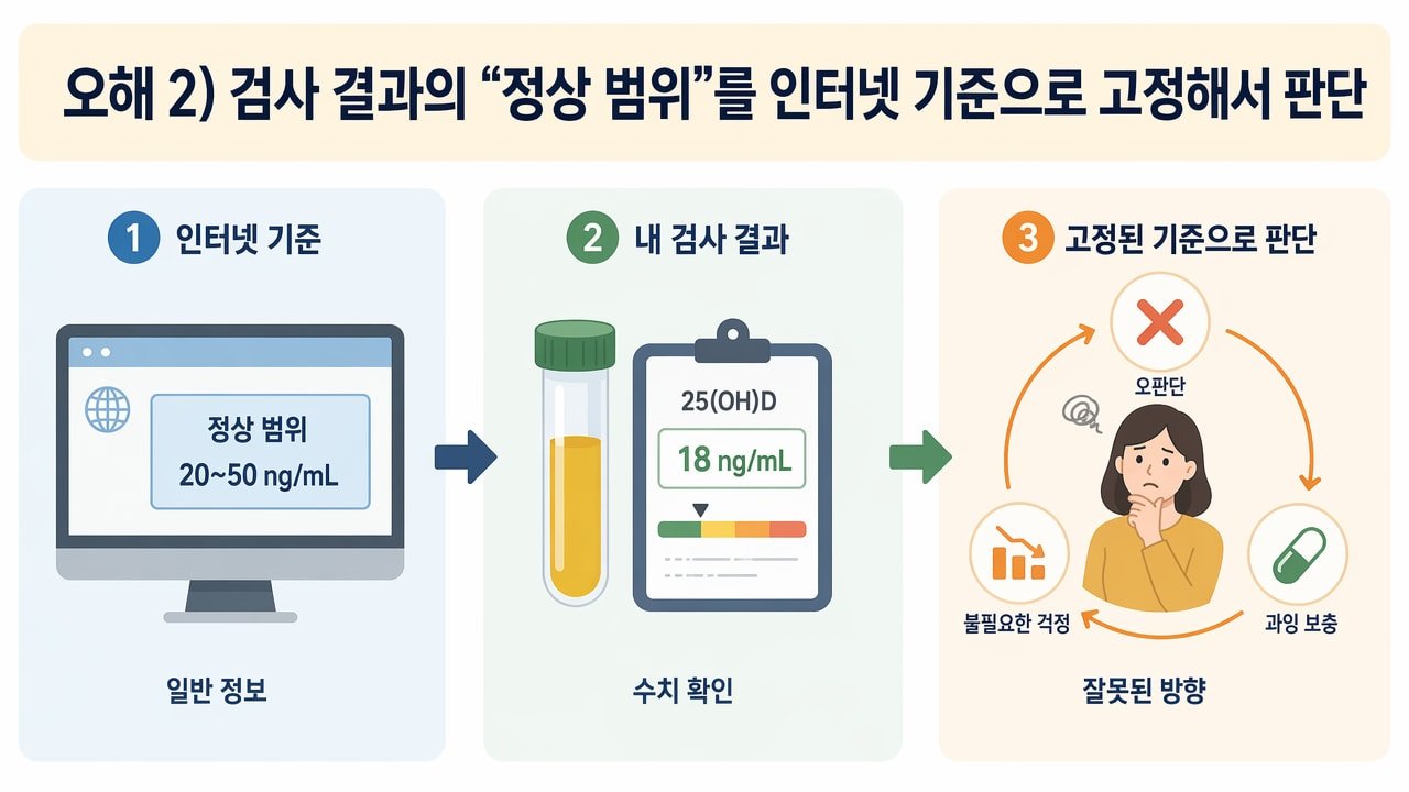 오해 2) 검사 결과의 “정상 범위”를 인터넷 기준으로 고정해서 판단