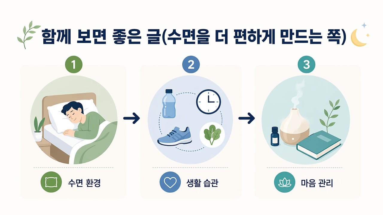 함께 보면 좋은 글(수면을 더 편하게 만드는 쪽)
