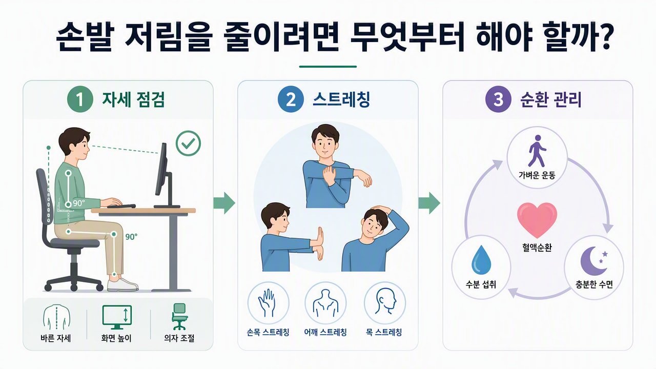 손발 저림을 줄이려면 무엇부터 해야 할까?