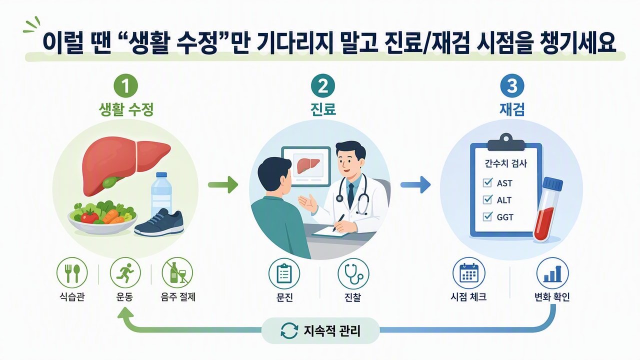 이럴 땐 “생활 수정”만 기다리지 말고 진료/재검 시점을 챙기세요